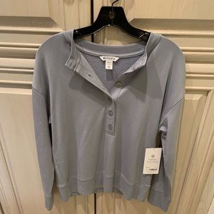Athleta Henley Sweatshirt in Blue Star
